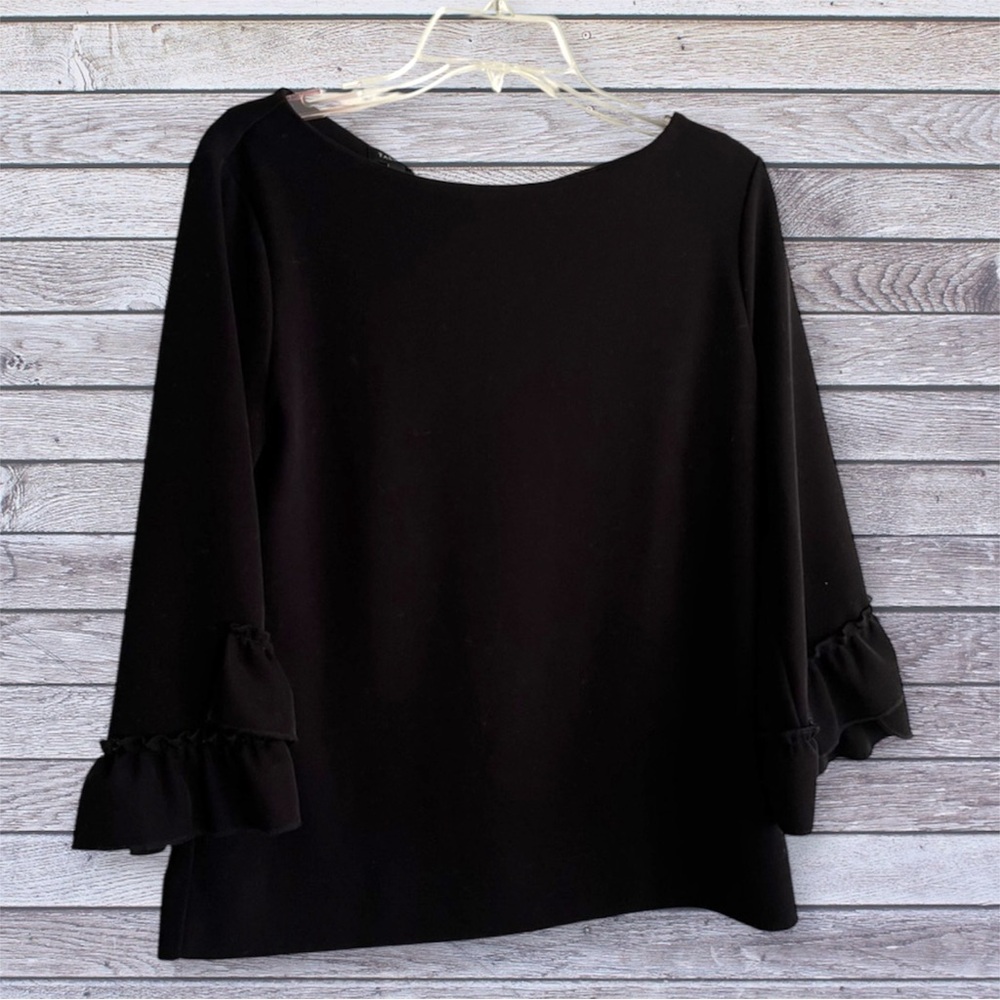 Talbots ruffled sleeve blouse medium
